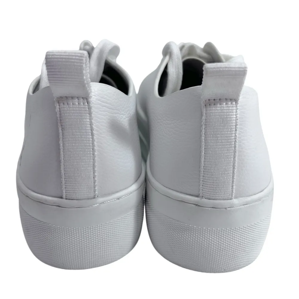 Deltan Chloe Leather Platform Sneaker White Size 6 - Image 10