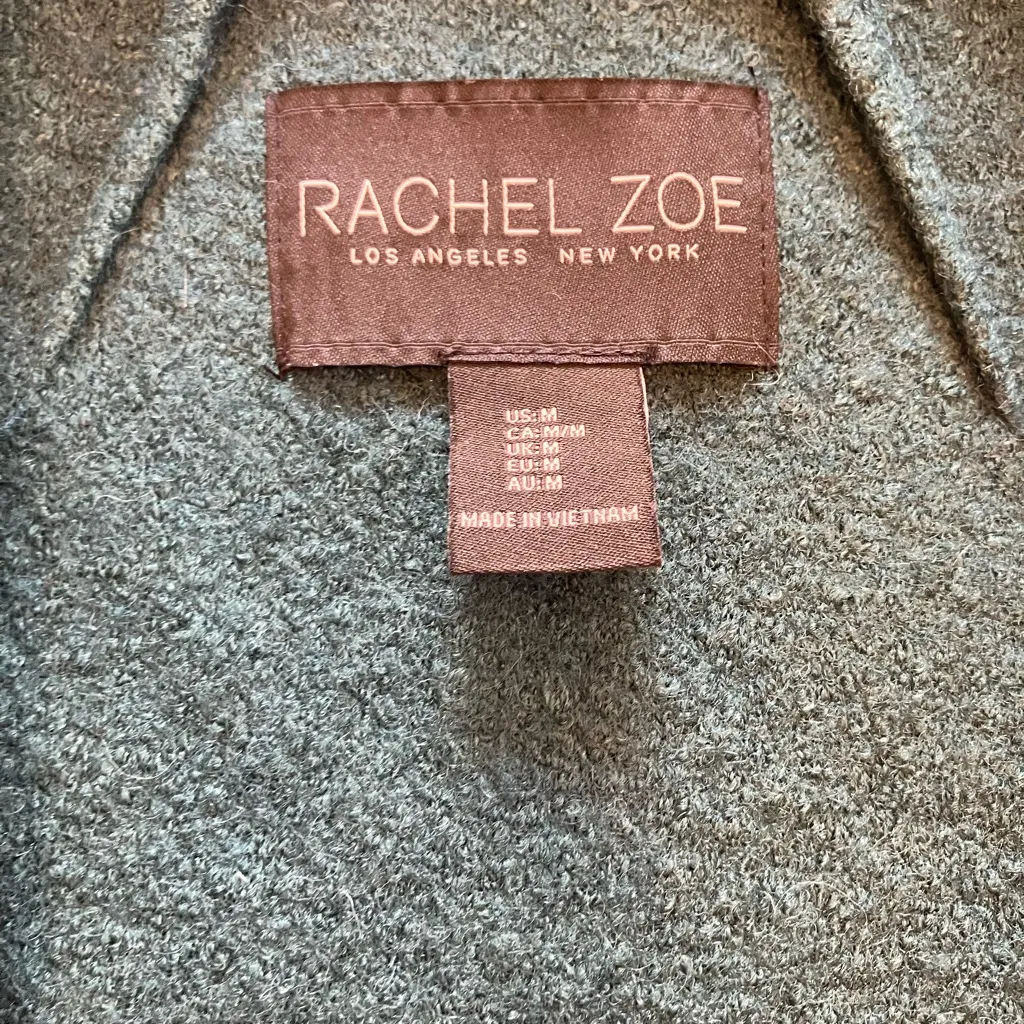 Rachel Zoe Green Wool Blend Coat M - Image 7
