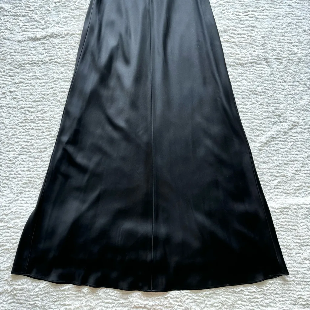 Vintage Satin Halter Maxi Gown Slip Dress 6 Black 90s Y2K Old Money Red Carpet - Image 15