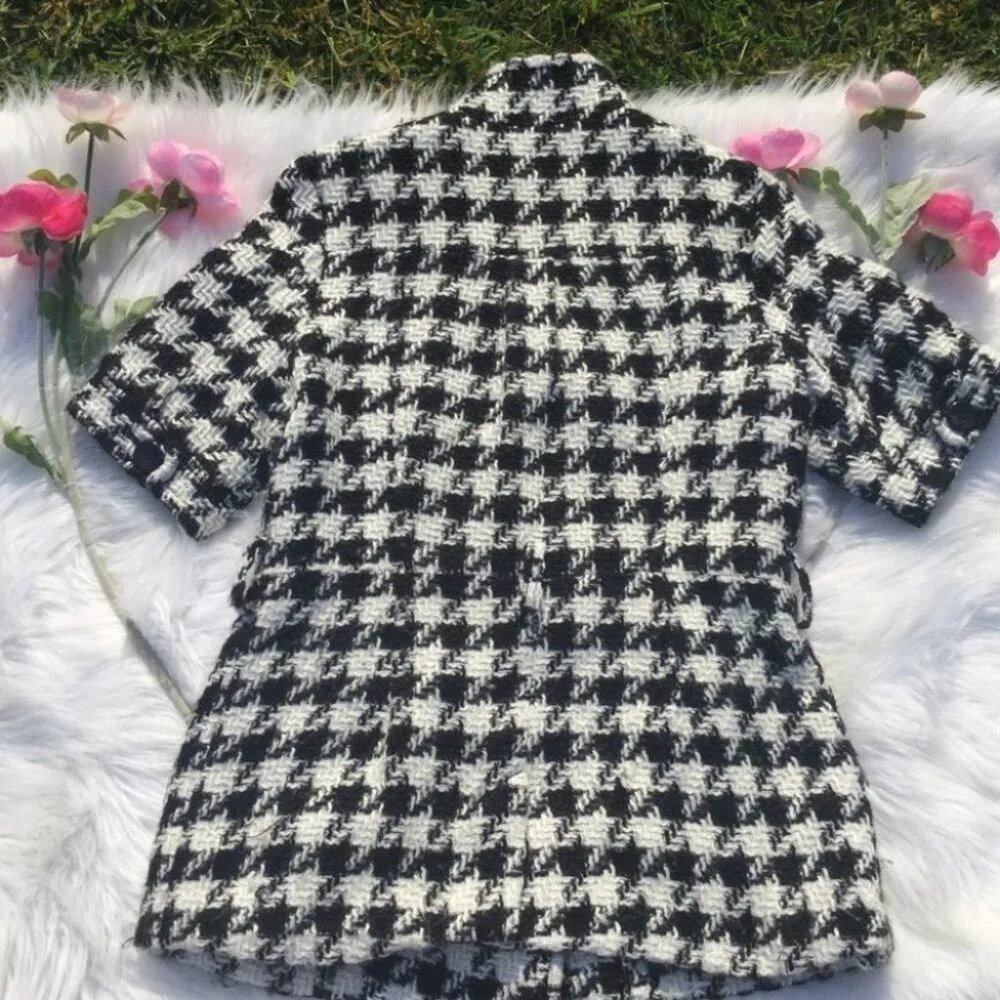 Worthington Petite Houndstooth Button Sweater Medium Petite MP Black White Class - Image 8