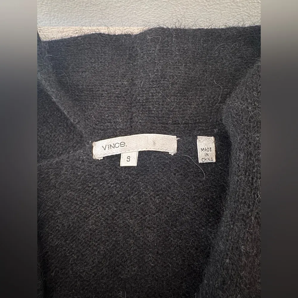 Vince Black Alpaca Wool Cashmere Blend Faux Wrap Sleeveless Sweater Top Small - Image 9