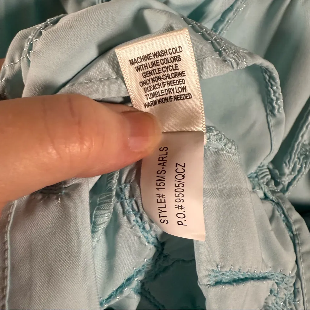 Cloth & Portrait Womens Unique Block Rag Style Dress Triangle Sleeve Size XXL Blue - Image 8