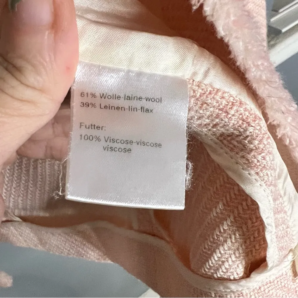 Akris pink wool linen snap front blazer - Image 3