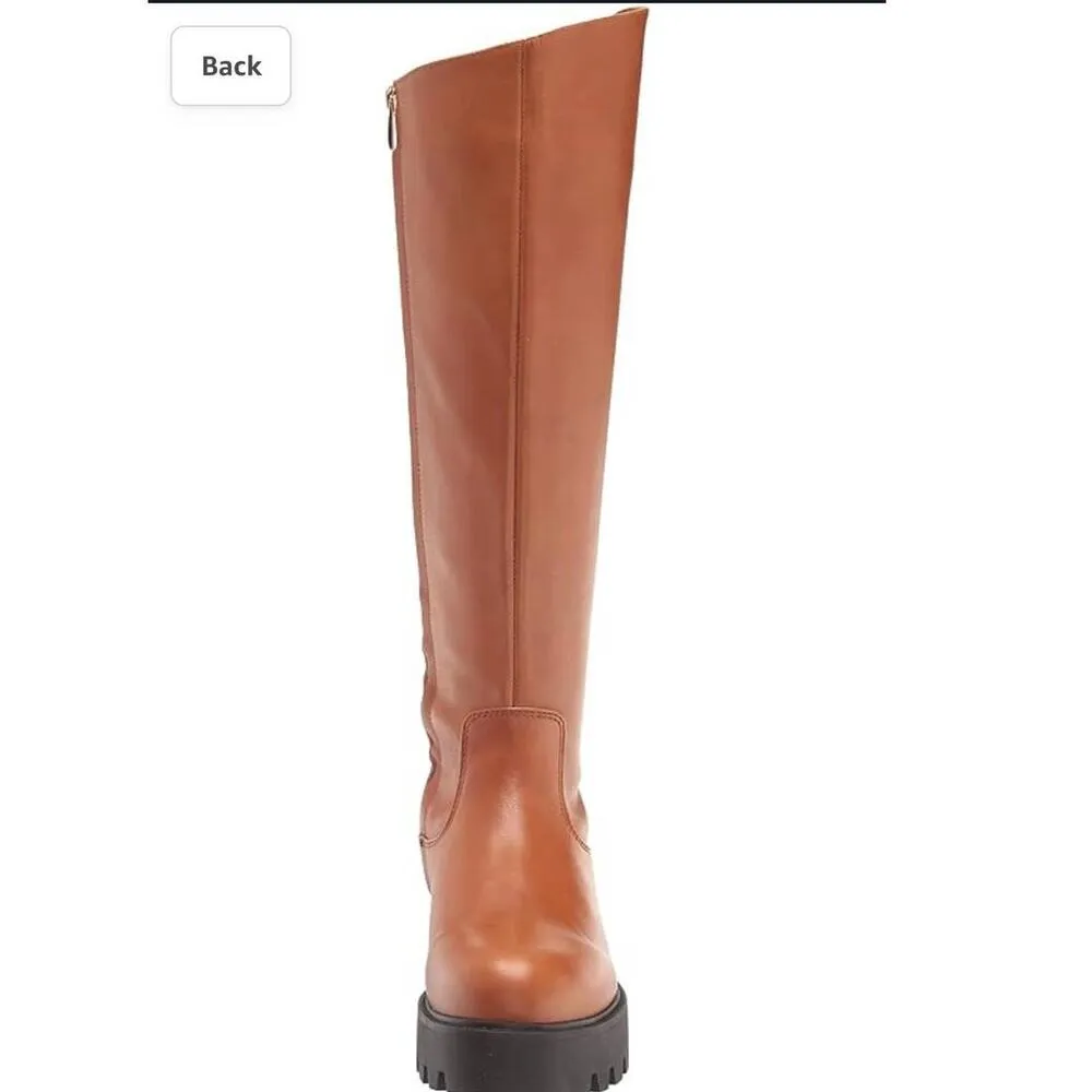 NEW Franco Sarto Women's Balinboot Knee High Boot Cognac Brown Leather 7.5 $249 - Image 3