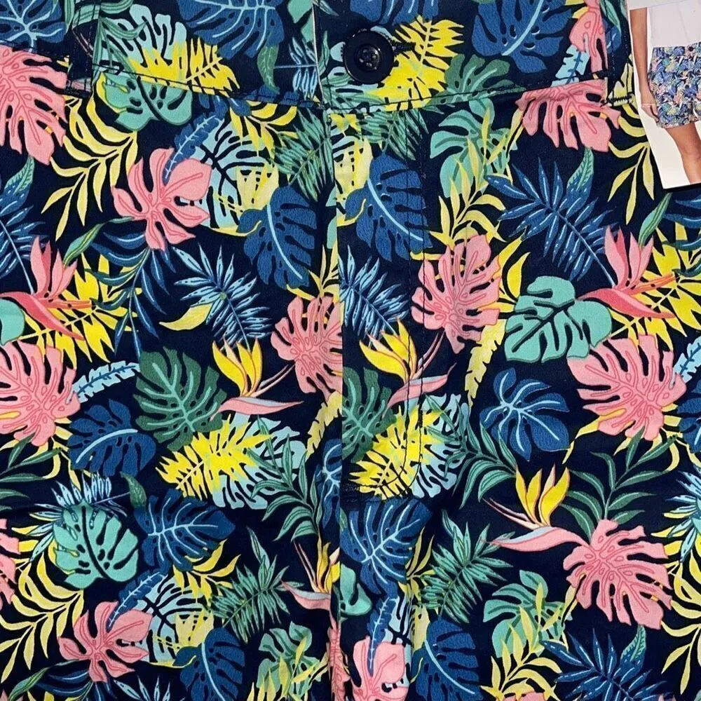 Caribbean Joe & Company Womens Printed Classic Fit Stretch Shorts Multi 10‎ NWT - Image 2