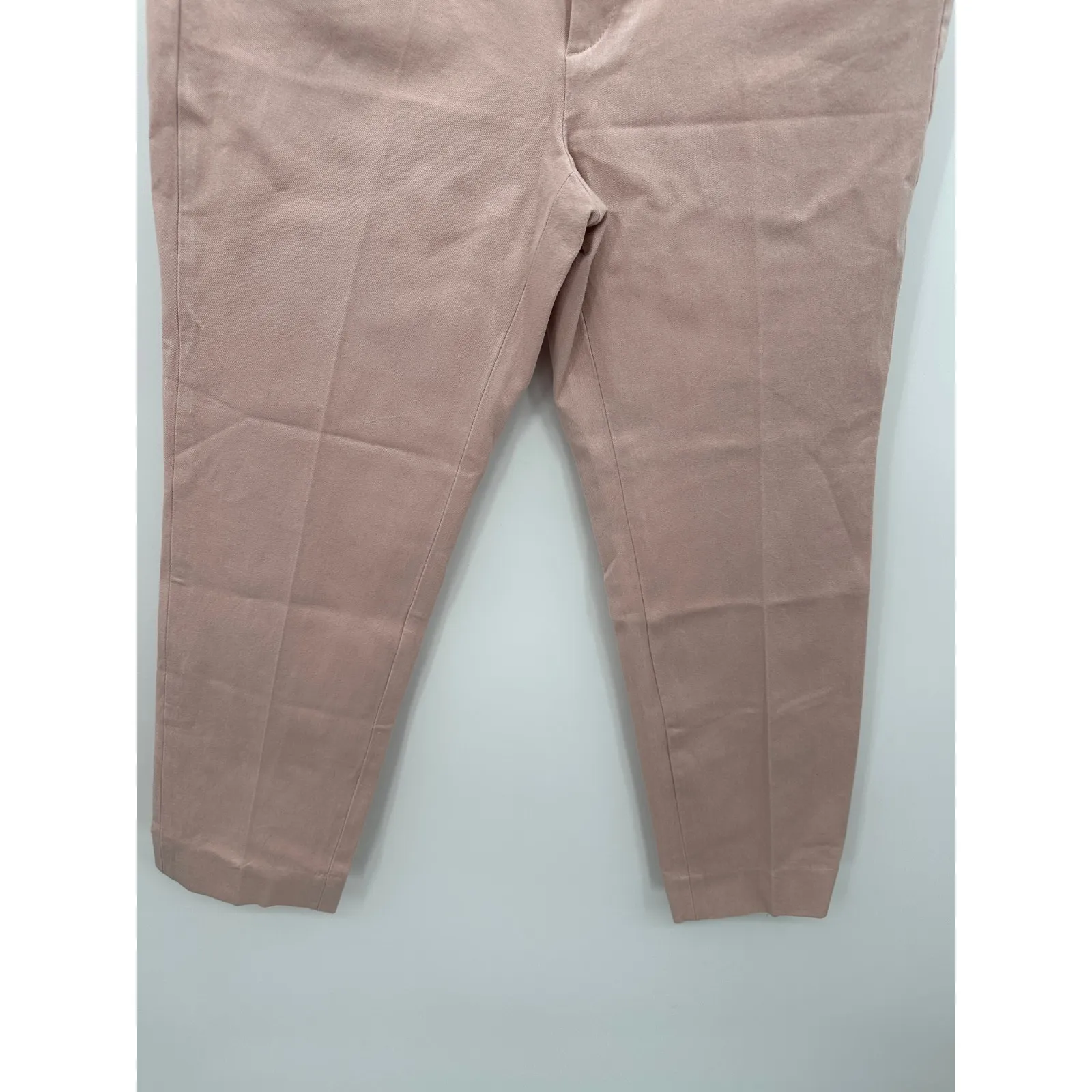 Banana Republic Factory Pants Women 10 Pink Sloan Crop Cotton Blend Hidden Fly - Image 3