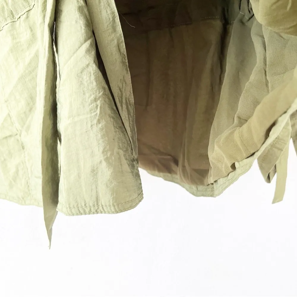 CINQ À SEPT Emeline Ruched Sleeve Jacket in Olive Green - Image 7