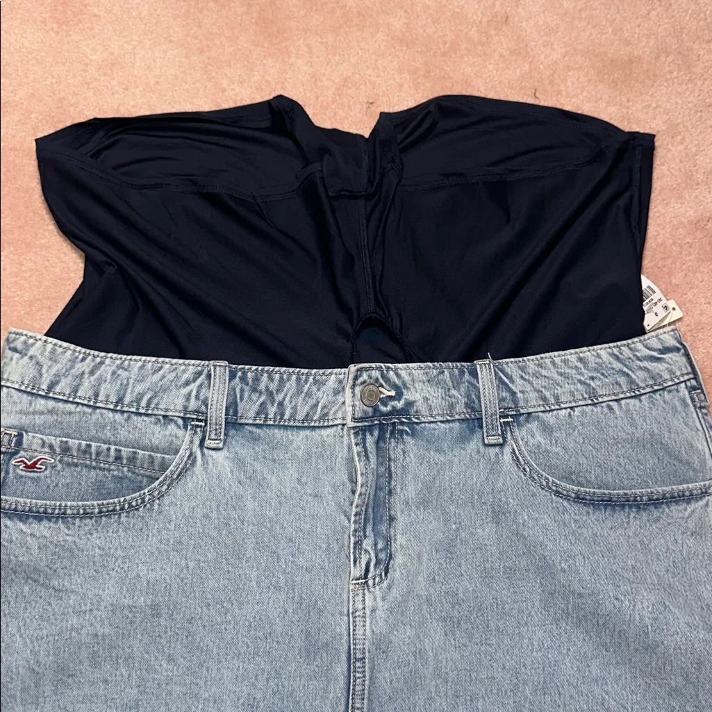 Hollister Limited Edition 25 Years Of Hollister Denim Micro Mini Skort NWT - Image 8