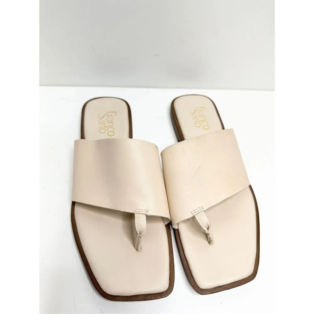Franco Sarto Shoes Women Size 7 Cream Leather Merci Slide Sandals - Image 4