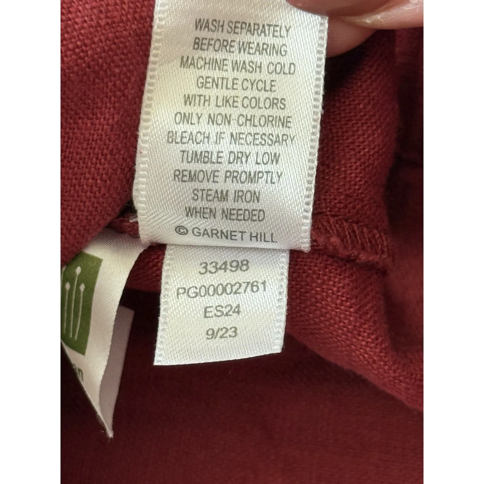 Garnet Hill 100% Linen Shirt Dress Size 8 Red Button Front Classic Office Beach - Image 6