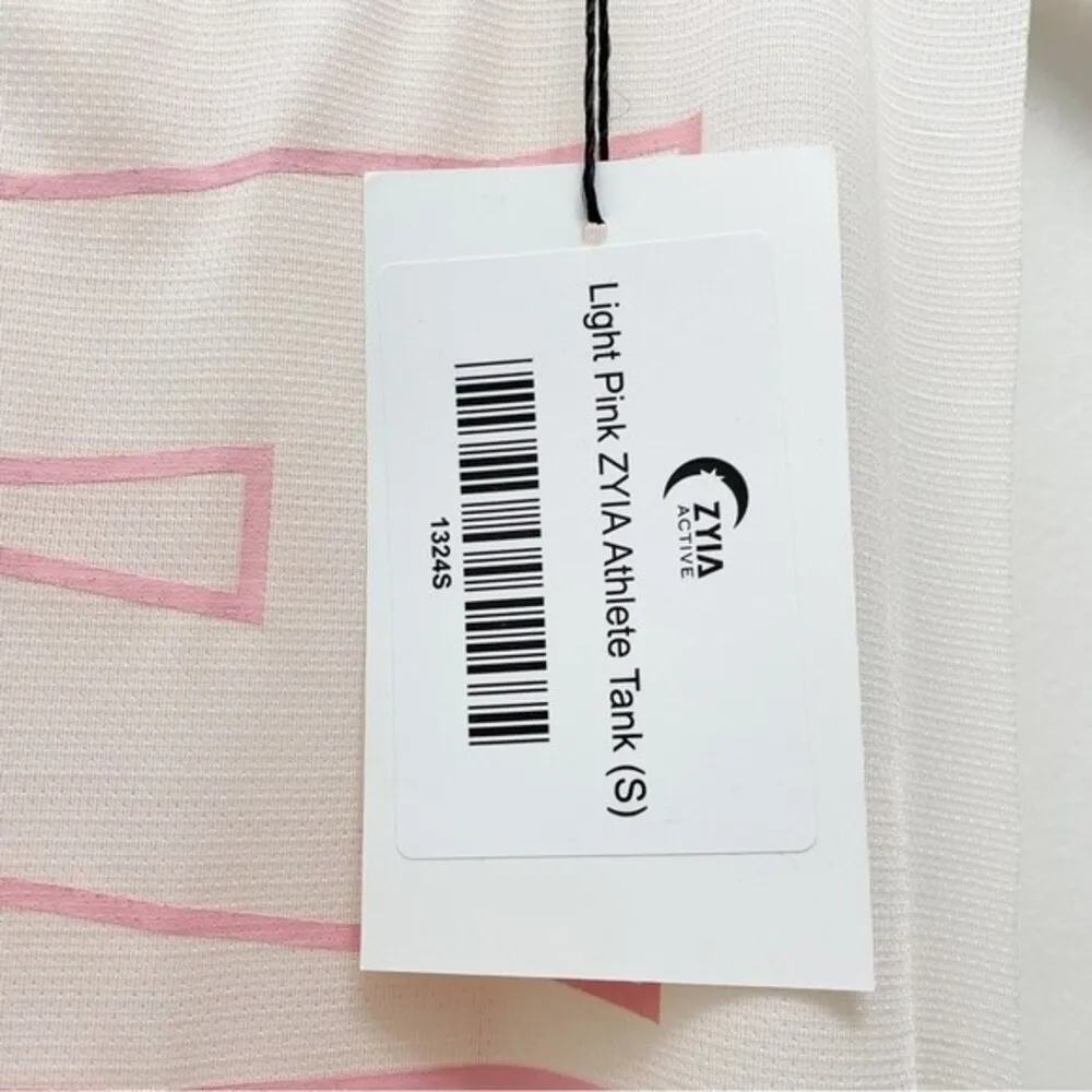 NWT Zyia Hot Pink Ivory Blush Spell-Out Athlete Tank Muscle Top Size Small NEW - Image 10