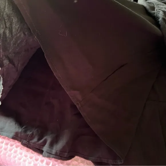 LULUS Darling Decision Black Linen Collared Tiered Mini Dress SIZE XL - Image 9