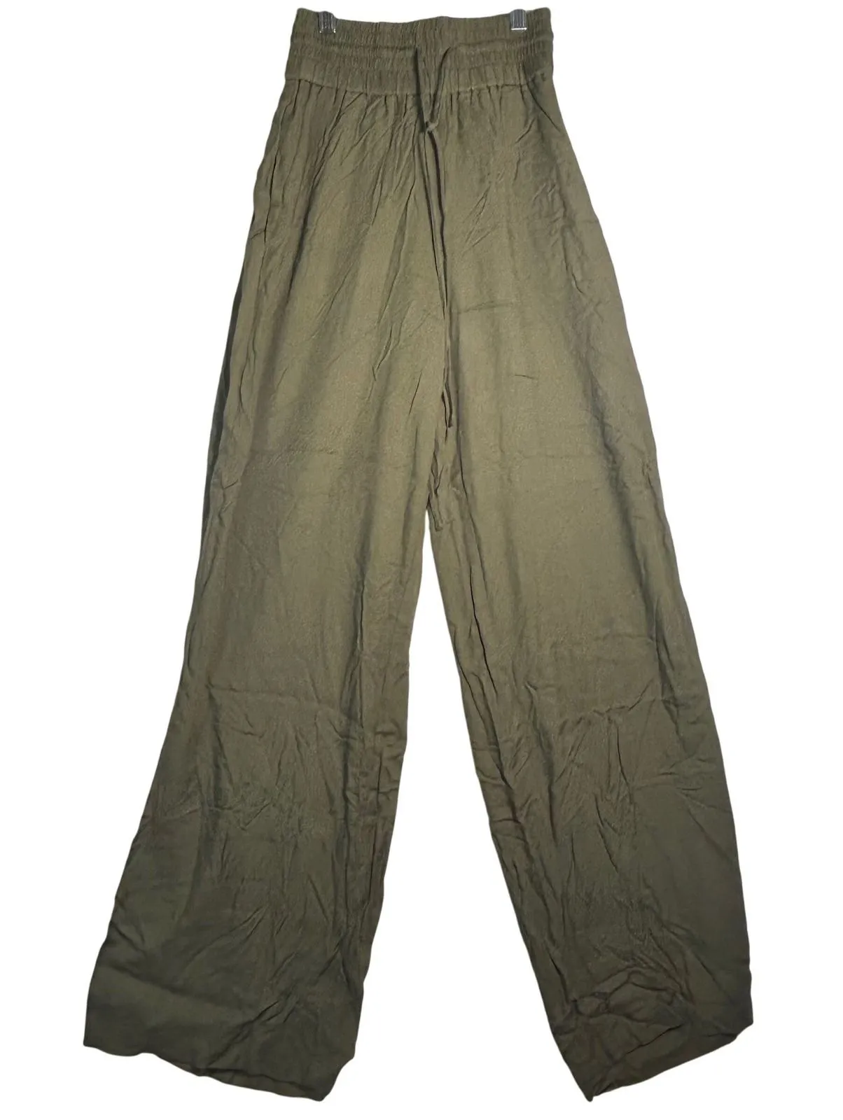 Melrose and Market Olive Green Wide Leg Pants Elastic Waist Drawstring XS - Image 1
