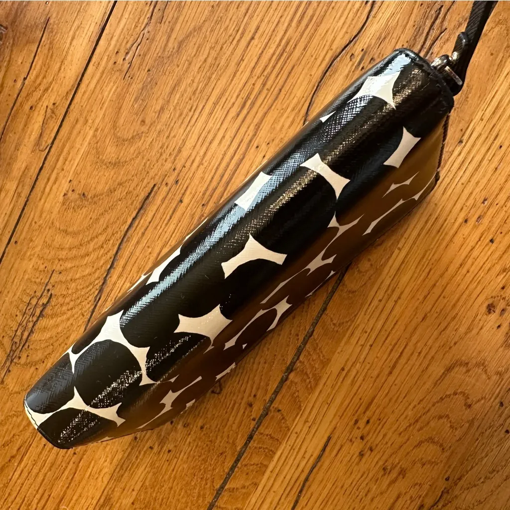 Kate Spade New York continental wallet black & white abstract polka dot pattern - Image 12