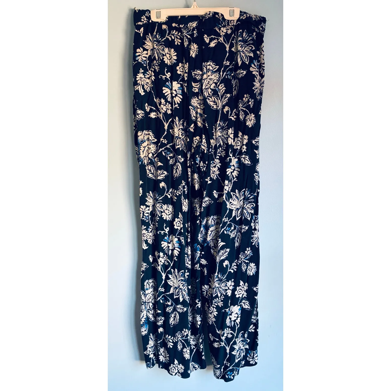 Floral Print Pants Relaxed Lightweight Tie Waist Women's 10 - Image 3