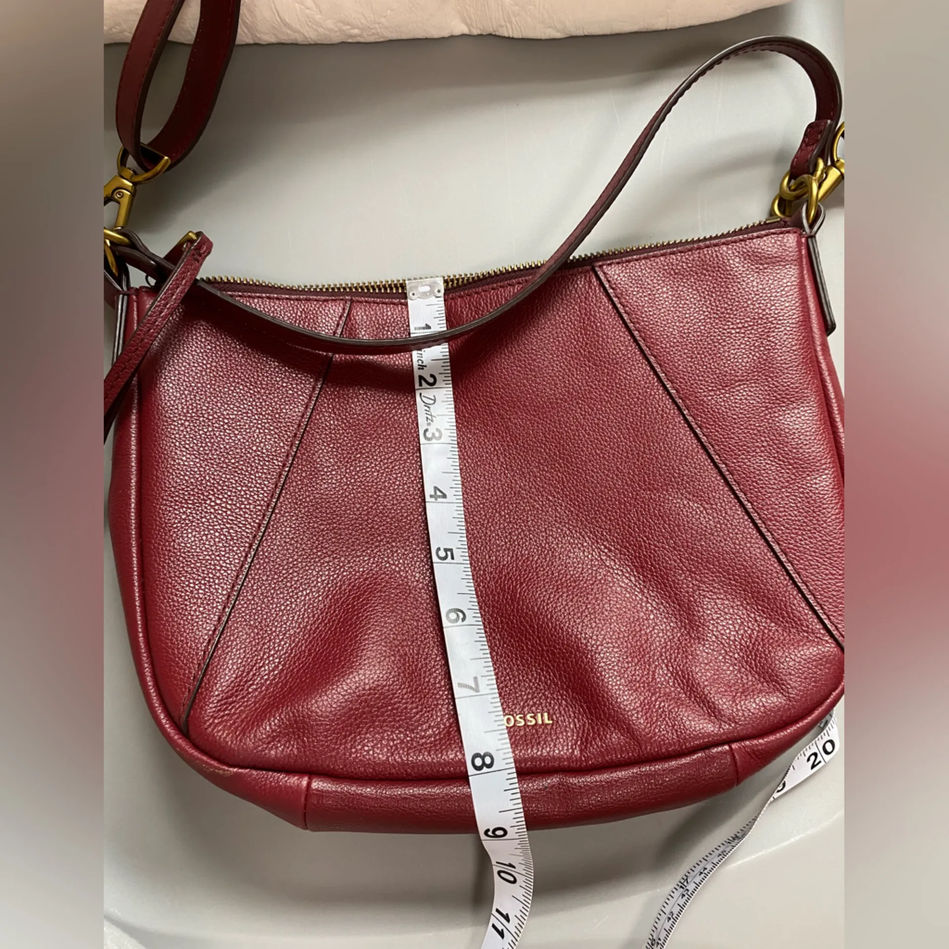 Fossil Burgundy Leather Shoulder Bag - Image 8