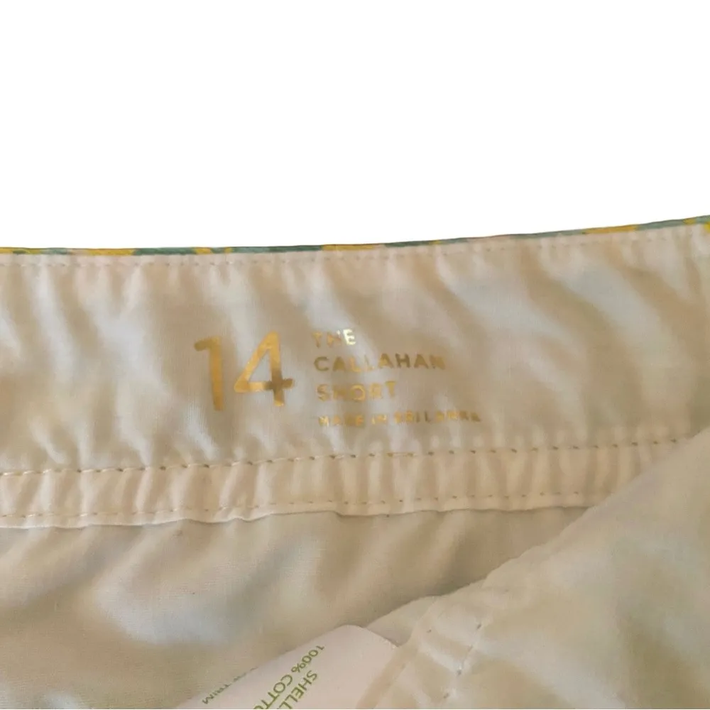 Women’s Lily Pulitzer Callahan Short Sz14 100% Cotton Grn/Ylw - Image 5