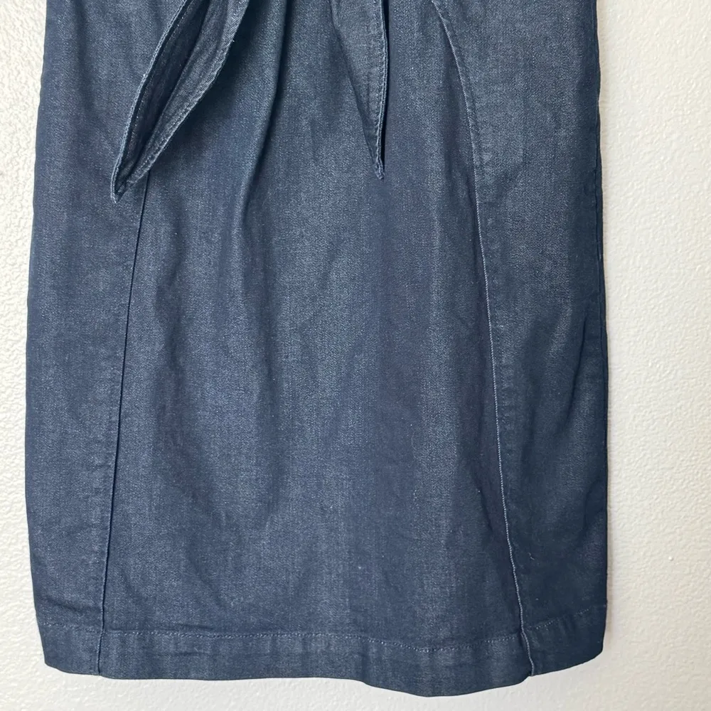 Holding Horses Anthropologie Denim  
Bow Waist Sleeveless Blue Dress Size 12 - Image 10