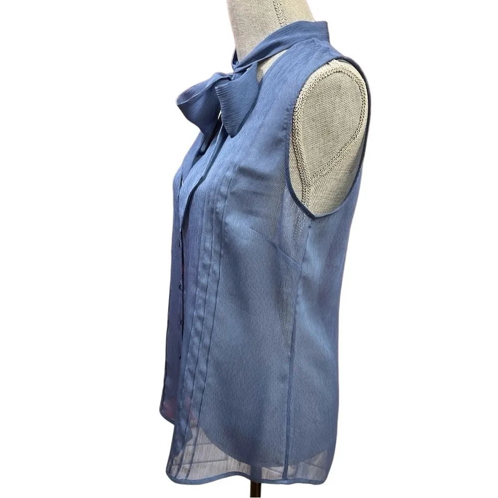 BCBGeneration  sheer blue sleeveless blouse size 12 - Image 5
