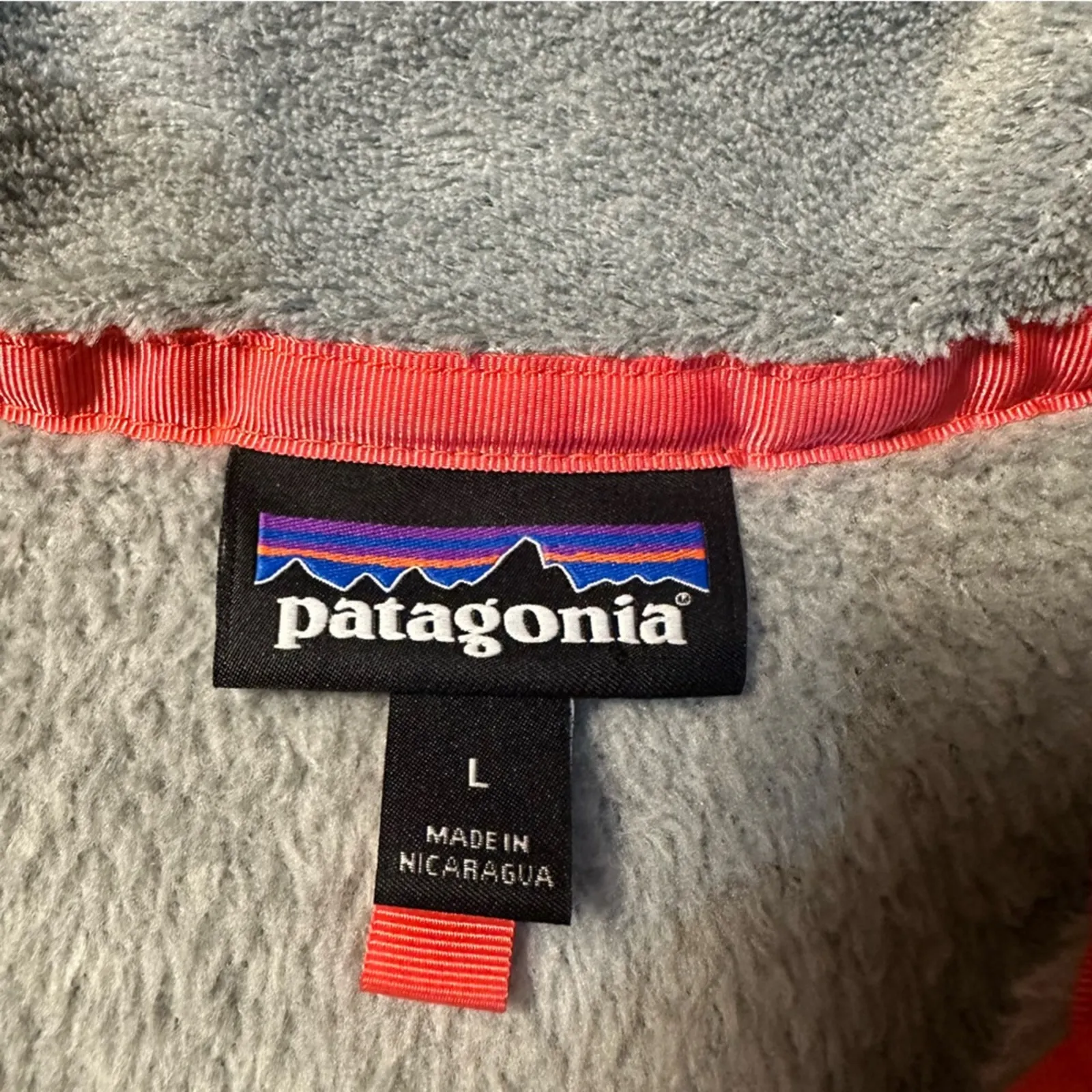 Patagonia Gray & Coral Re-tool Fleece Pullover - Image 4