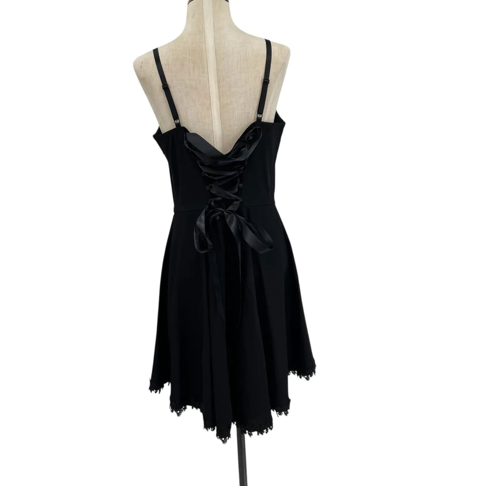 Dolls Kill Widow Darkest Desires Lace Mini Dress‎ Corset Lace-Up Black Size XL - Image 10