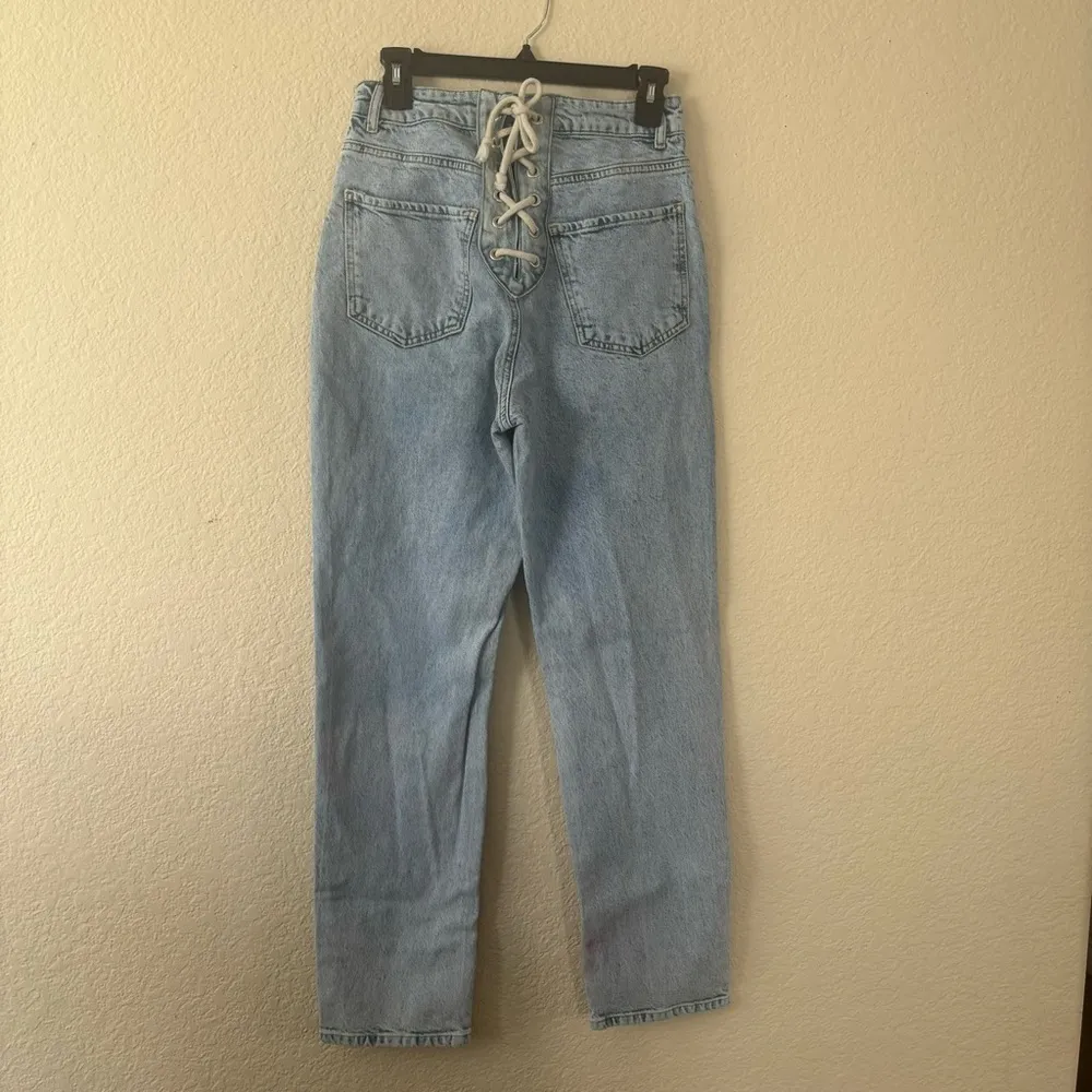 Boohoo high waisted back drawstring jeans Size 6 - Image 3