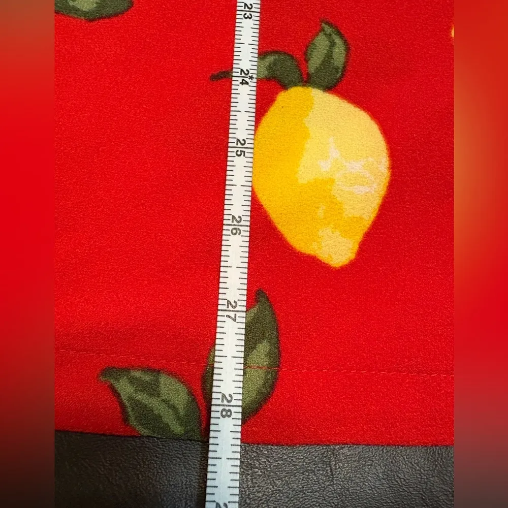 Mud Pie Red Lemon Print Off-Shoulder Dress Size S 4/6 - Image 10