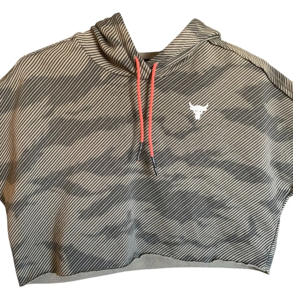 Under Armour Project Rock Striped Hoodie Size XS - Image 2