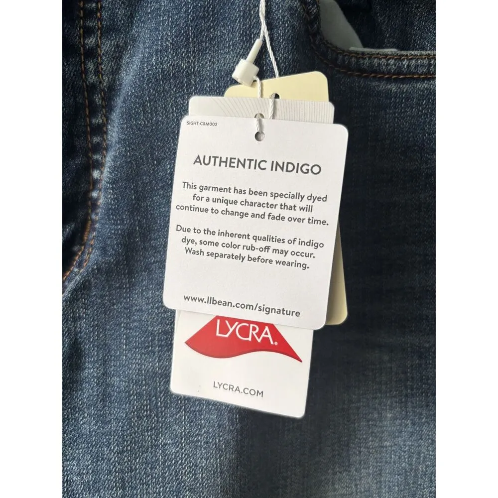 NWT LL Bean Womens Sz 6 Vintage Indigo Flannel Lined Boyfriend Low Rise Jeans - Image 7