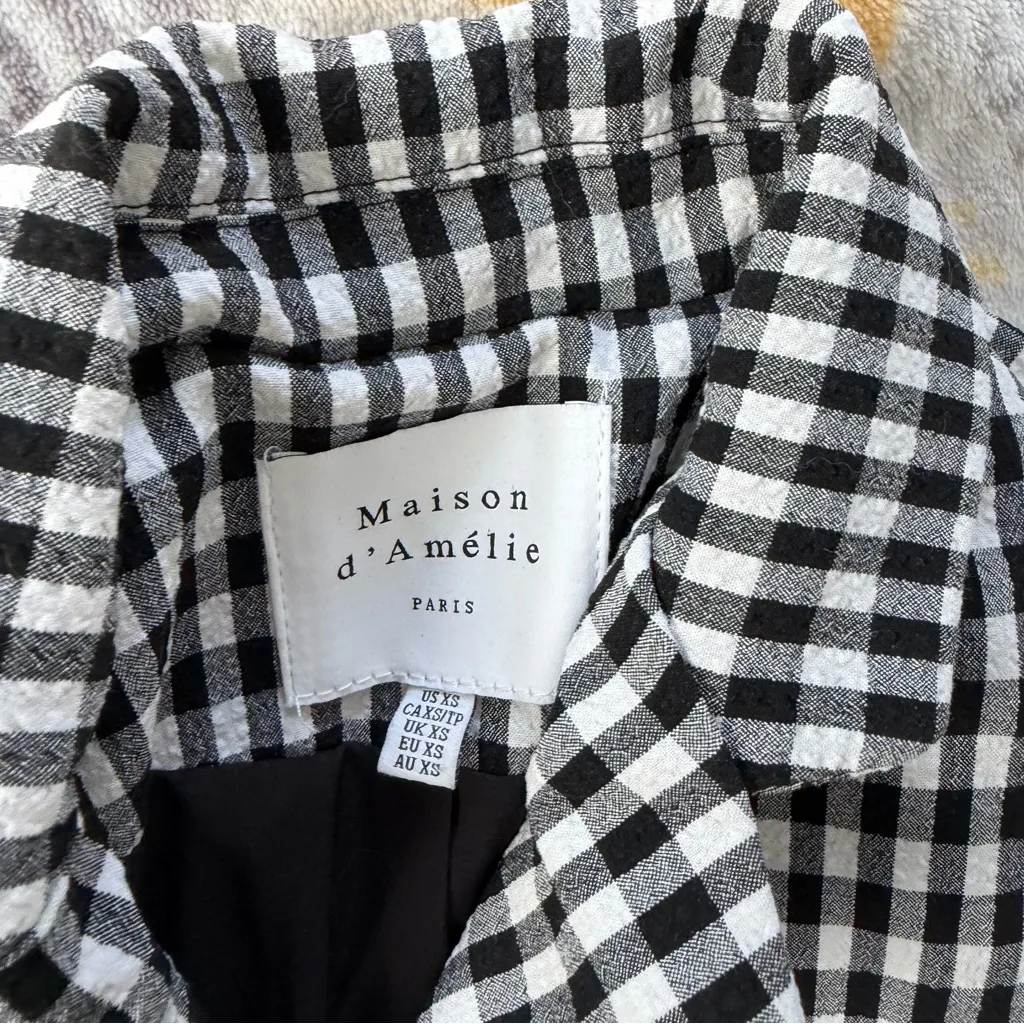 Maison D'Amelie Checkered blazer xs White - Image 2