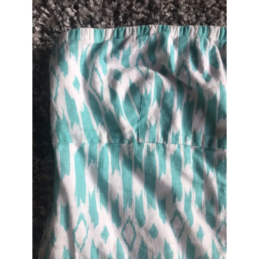 J Crew Tub Top Sz 4 Strapless teal ivory empire waist lined side zipper 12643 - Image 3