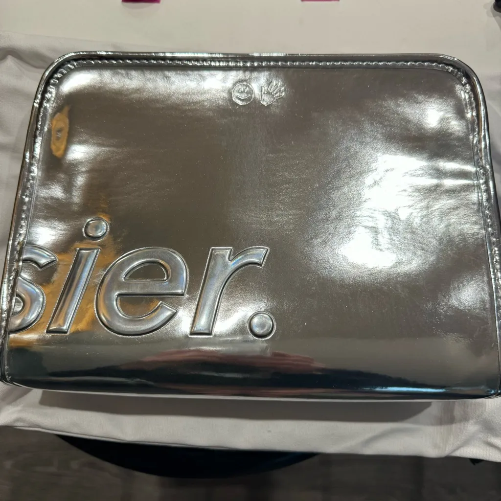 Glossier Chrome Beauty Bag nwt Silver - Image 2