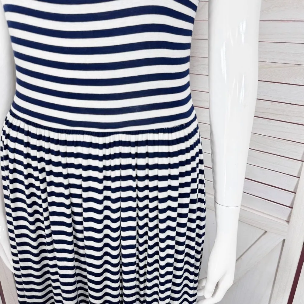 Loft‎ Nautical Stripes Knit Maxi Sundress Sleeveless Blue White XS - Image 7