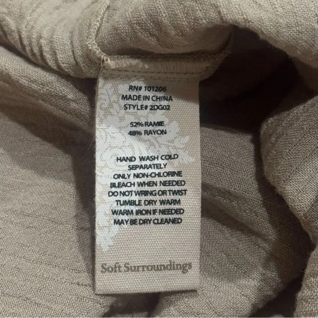 Soft Surroundings Gauze Embroidered Blouse Peasant Boho Milk Maid Cottagecore M - Image 10