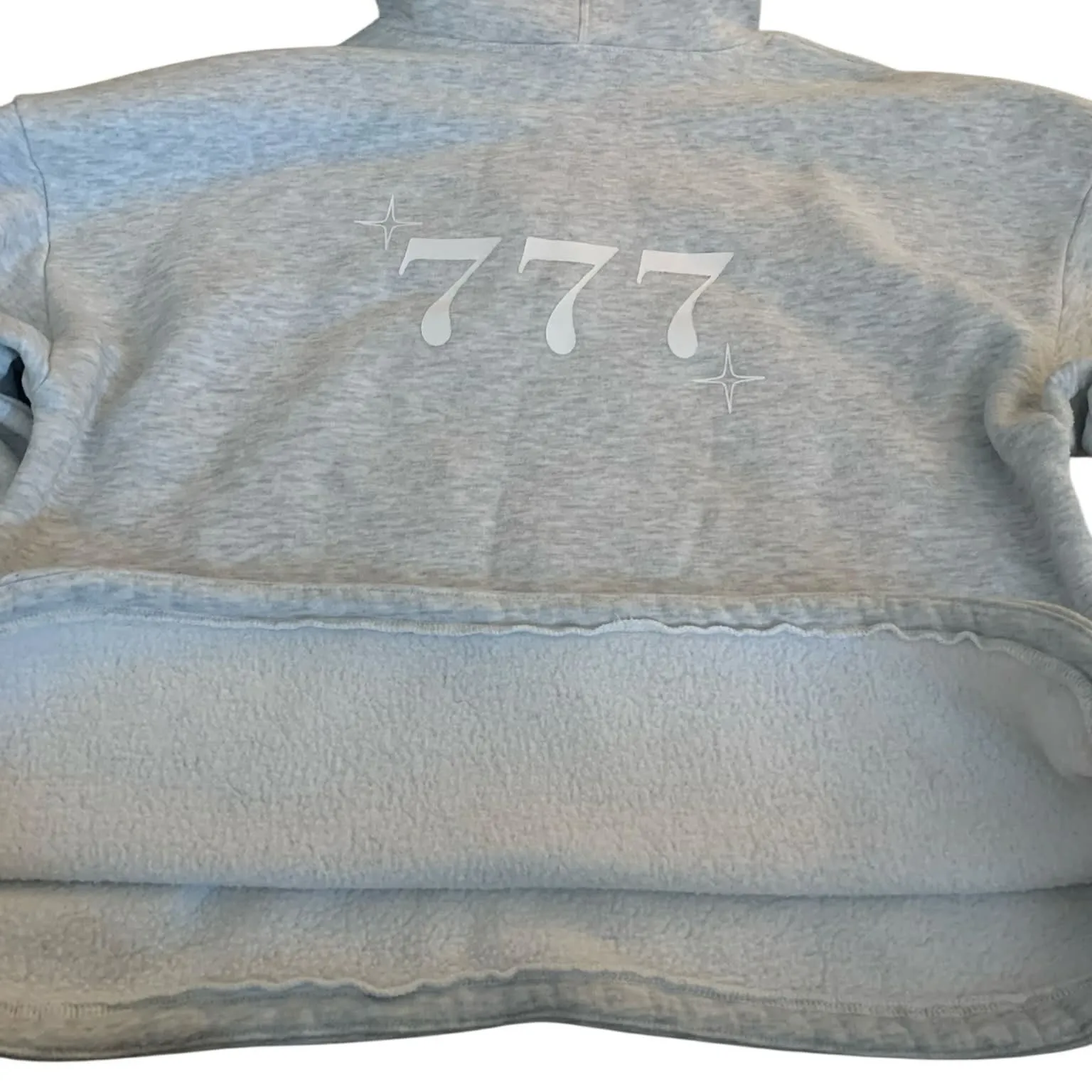 ​Princess Polly 777 Angel Number Grey Oversized Hoodie Fleece Pullover Jumper - Image 3