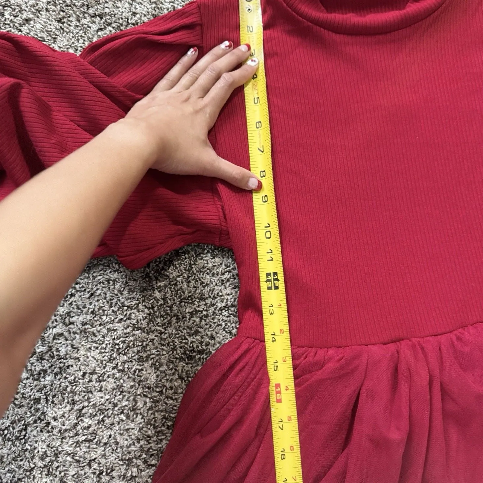 Ivy City Co Red Tier Tulle Party Dress Whimsical Modest Valentine L NWT READ Size L - Image 8