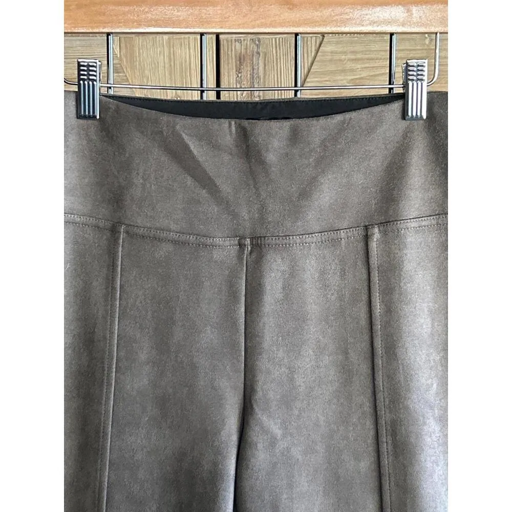 Andrew Marc Womens Pants Medium Tan Brown Pull On Faux Suede - Image 2