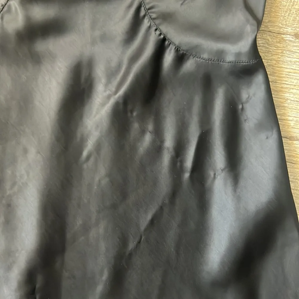 Barbizon Enchant Black Lace Vintage Satin Slip Dress Size 9 Brown - Image 5