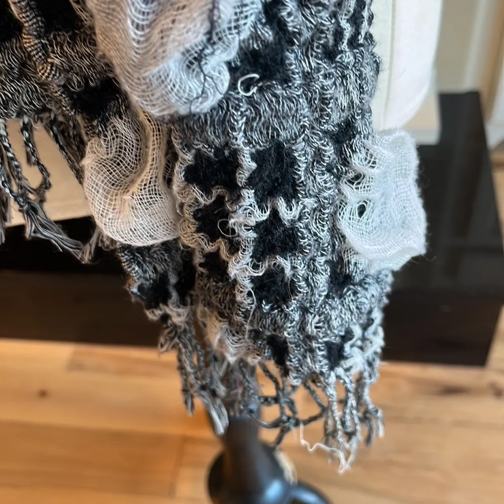 Cozy Winter Scarf Black White Wrap Womens - Image 8