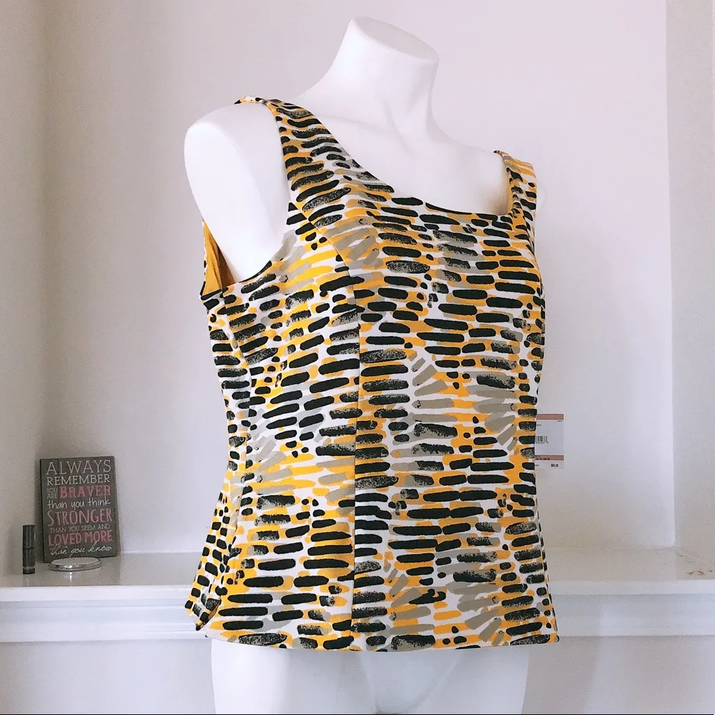 Kasper Helix Scuba Crepe Top, Size 12, NEW w/Tag Yellow - Image 2