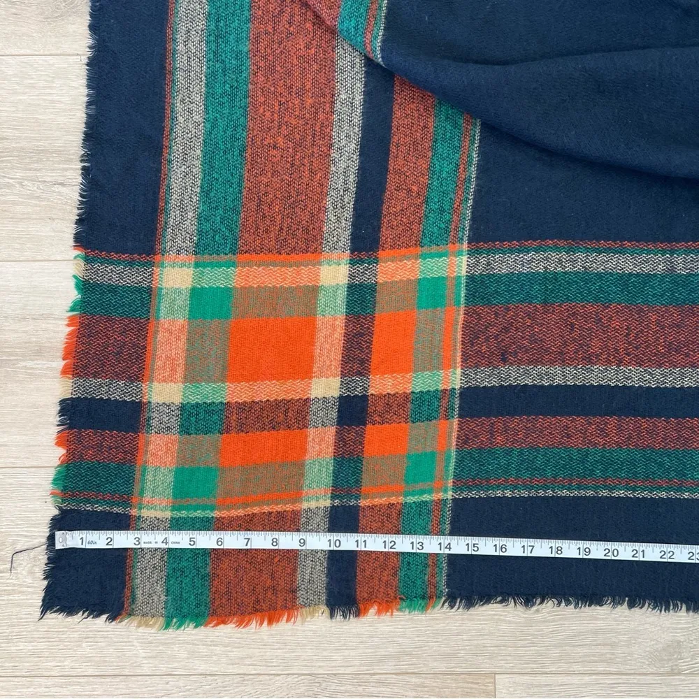 Zara Navy Blue Blanket Scarf - Image 4