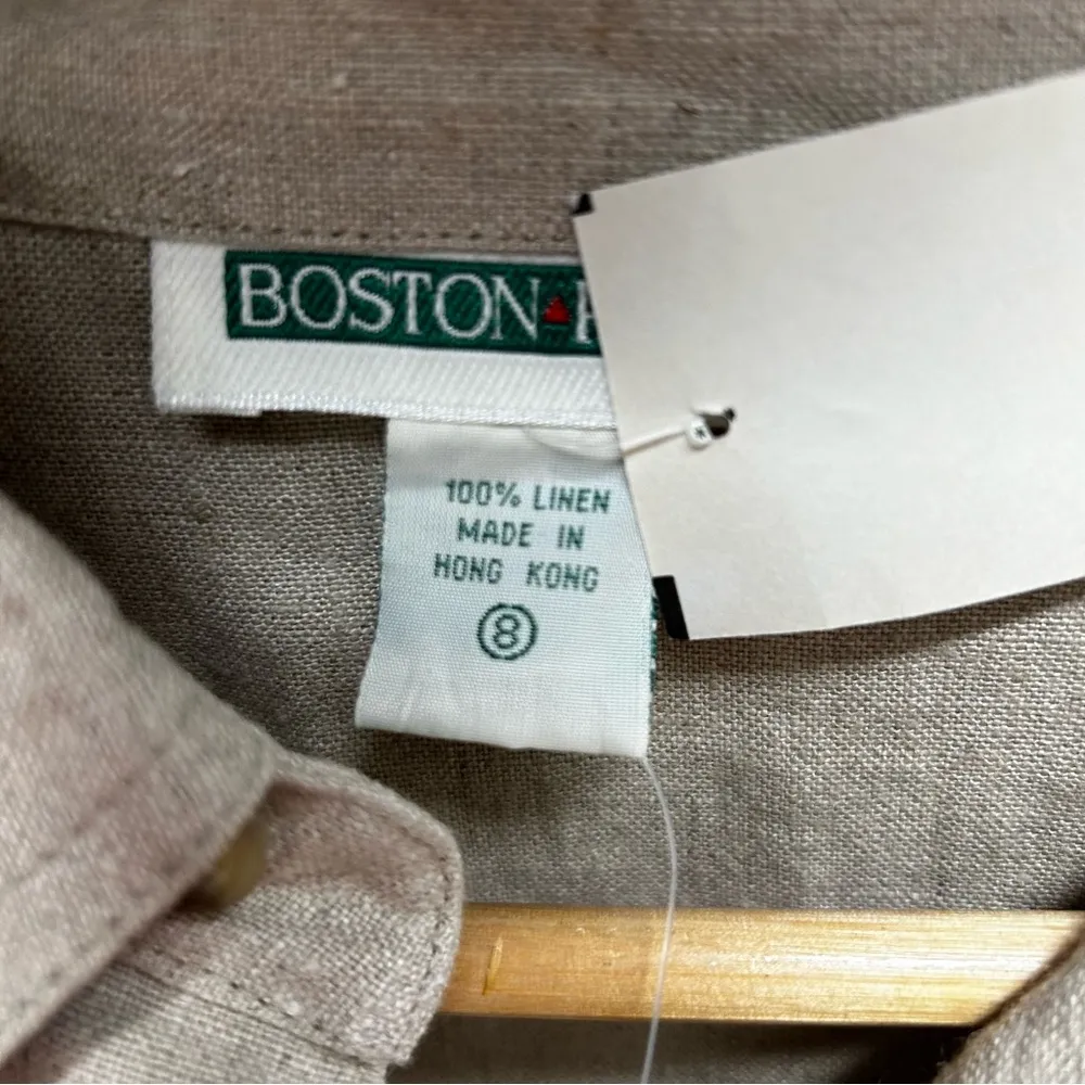 Vintage NWT Boston Proper 100% Natural Linen Shirt Dress: SIZE 8 - Image 4