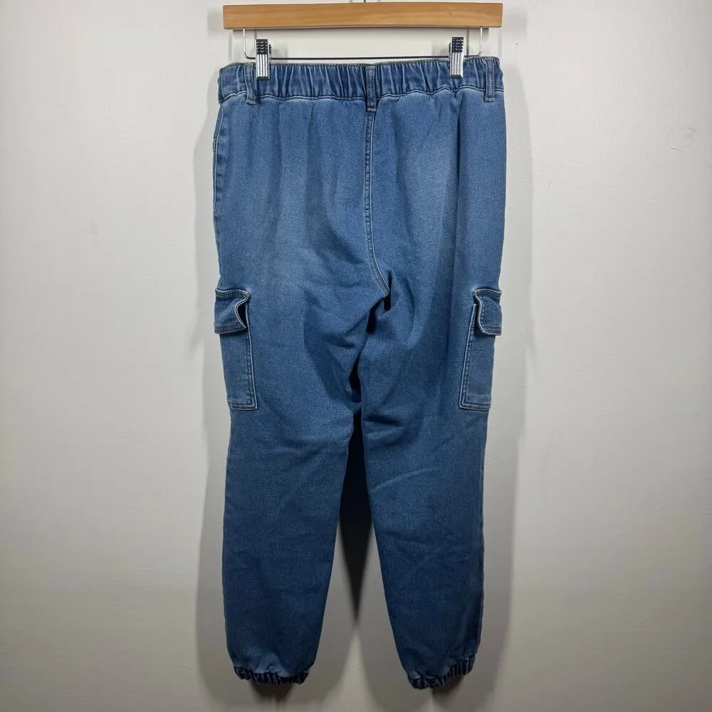Vanilla Star Jogger Jeans Women M Blue Cargo Mid Rise Stretch Waist Relaxed Pant - Image 2