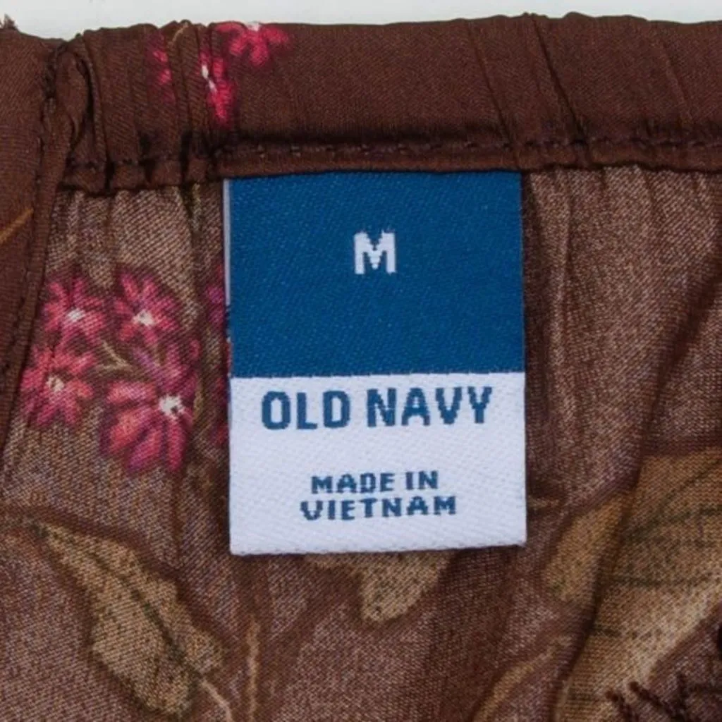 Old Navy Womens Babydoll Lace Floral Satin Midi Slip‎ Dress Size M Open Back Y2K - Image 5