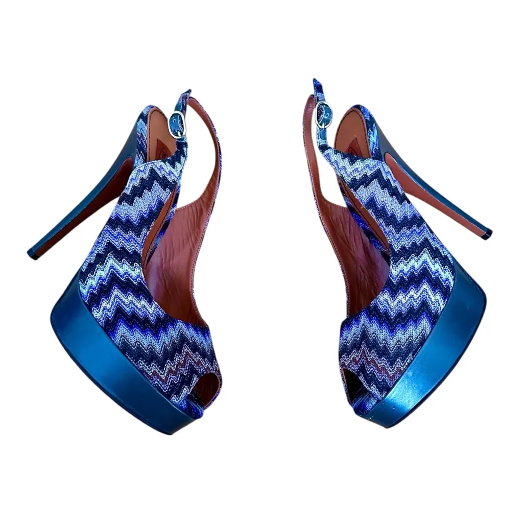 Missoni Women’s Y2K Platform Slingback Heels Vintage 39.5 9.5 - Image 3