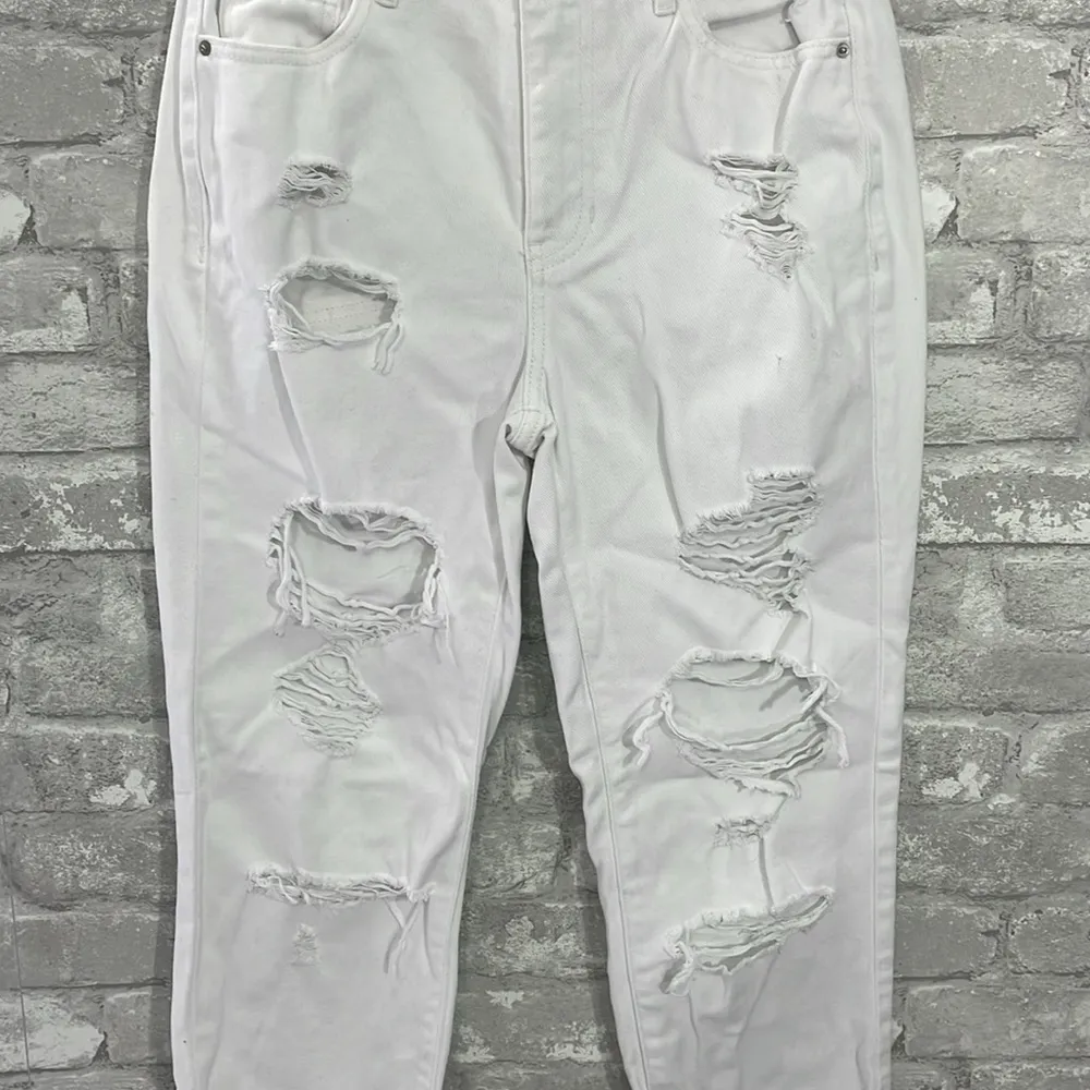 PacSun White Distressed Mom Jeans - Image 3
