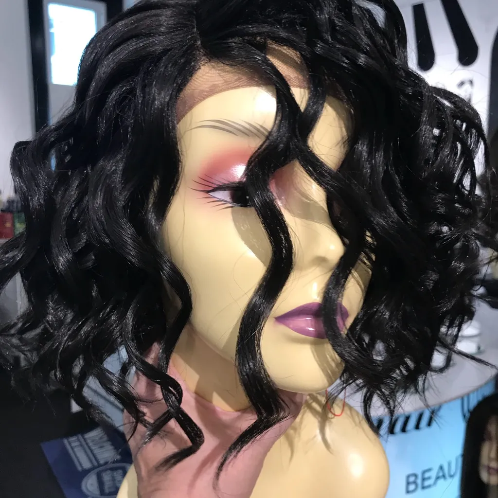 Wig Swisslace Lacefront Short Curly black - Image 6