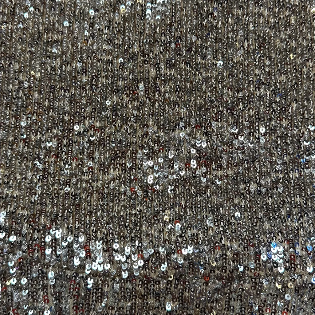 FREE PEOPLE NUDE SILVER MINI SEQUIN CIRCLE SKIRT FLOWY - Image 5