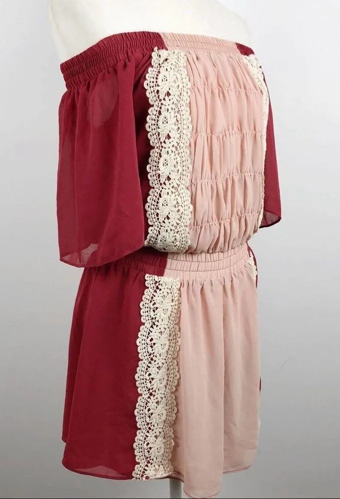 Tularosa Marietta off Shoulder Mini Lace Bohemian Dress XS - Image 14