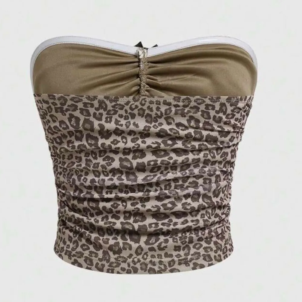 Romwe  Leopard Print Strapless Top. Size XS. NWT - Image 2